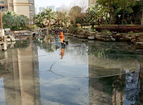 广德景观池淤泥清理